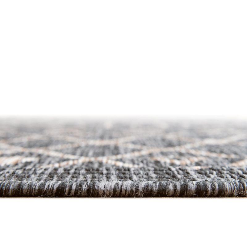 Unique Loom 5' 3 x 5' 3 Square Indoor/Outdoor Trellis Charcoal Gray Area Rug