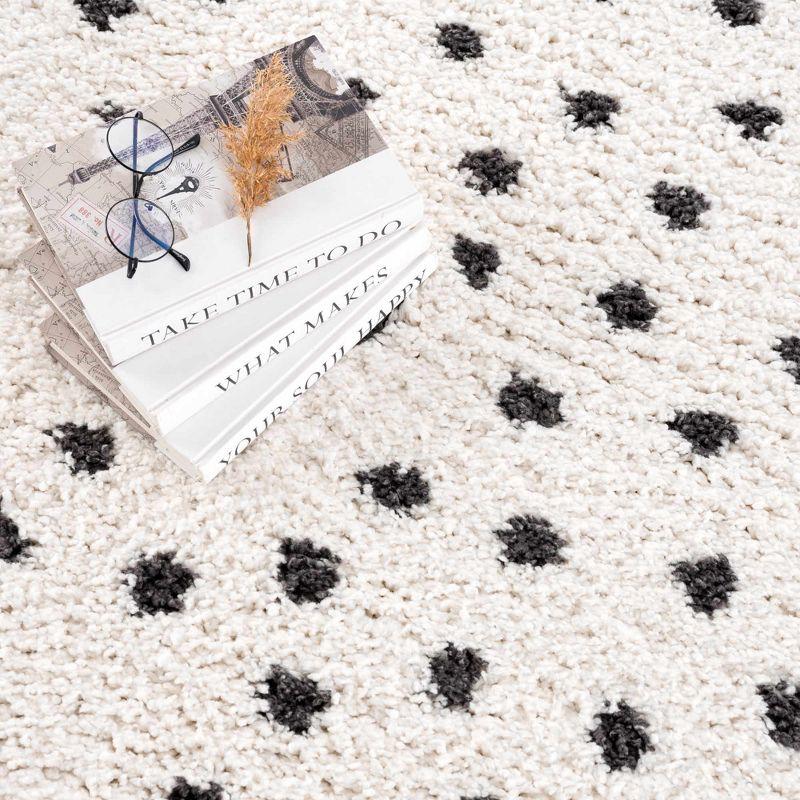 Hauteloom Chaia Dotted Black & White Plush Rug