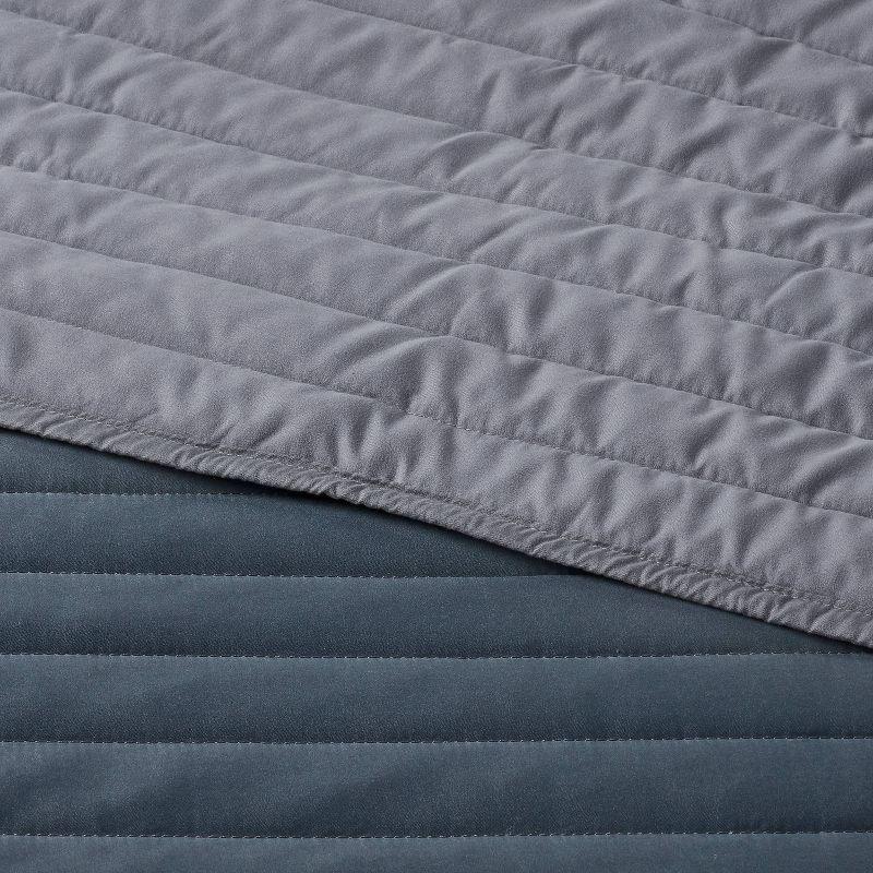 Full/Queen Satin Quilt Dark Gray - Room Essentials™: Midweight Sateen Coverlet, OEKO-TEX Certified