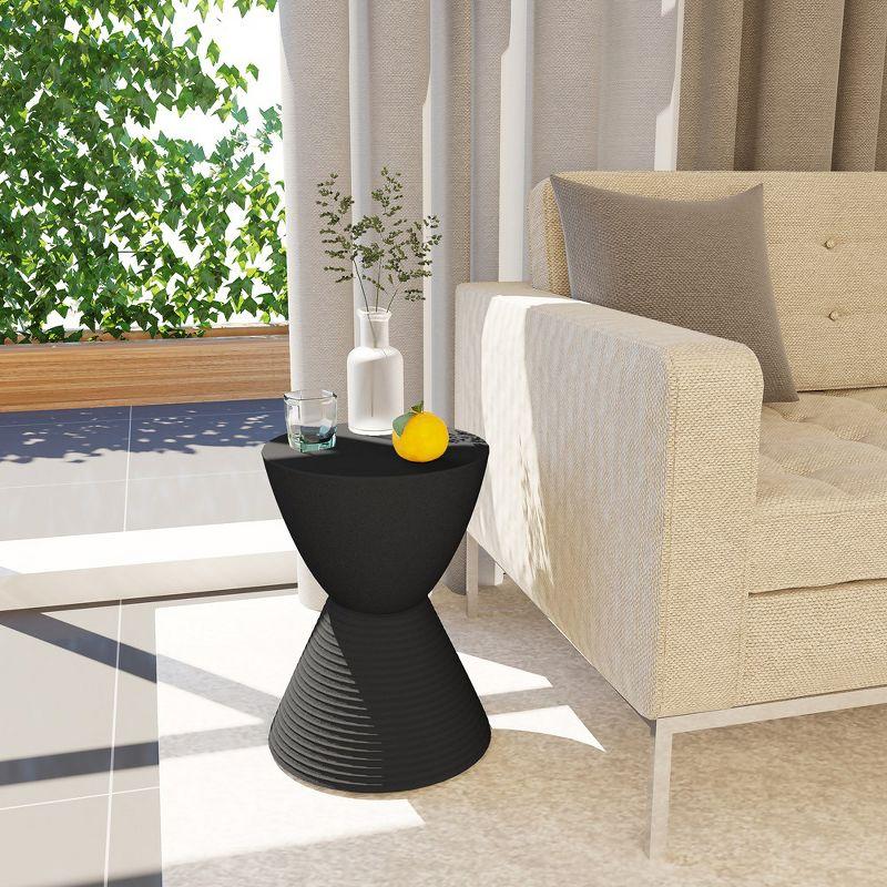 Boyd 12" Modern Round Black Plastic Versatile Side Table