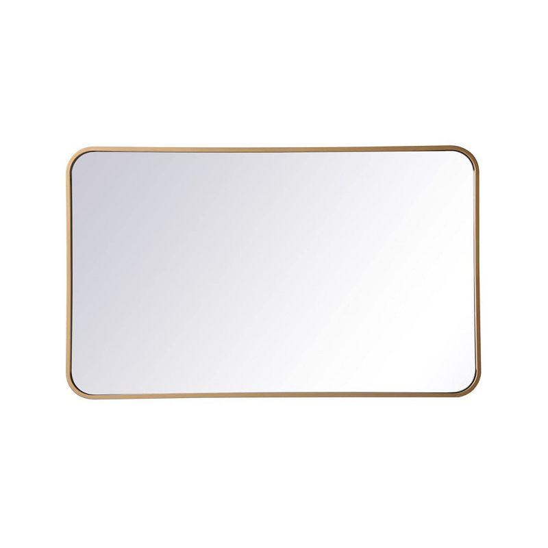 Elegant Lighting Soft corner metal rectangular mirror 22x36 inch in Brass