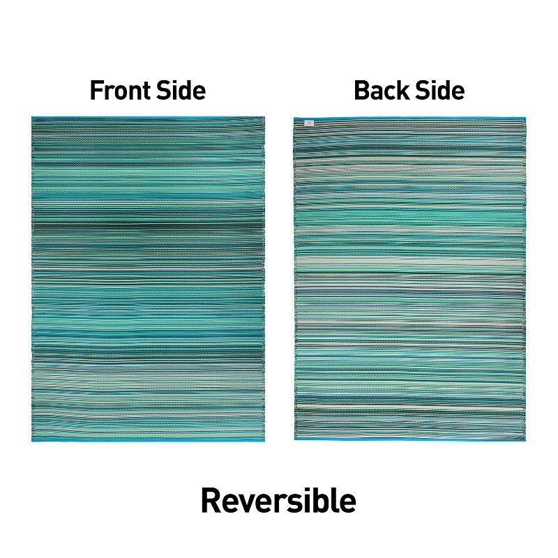 World Rug Gallery Contemporary Stripe Reversible Plastic Indoor and Outdoor Rugs