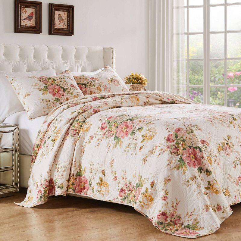 Greenland Home Fashions Grace Shabby Chic Floral Quilt Bedding Set