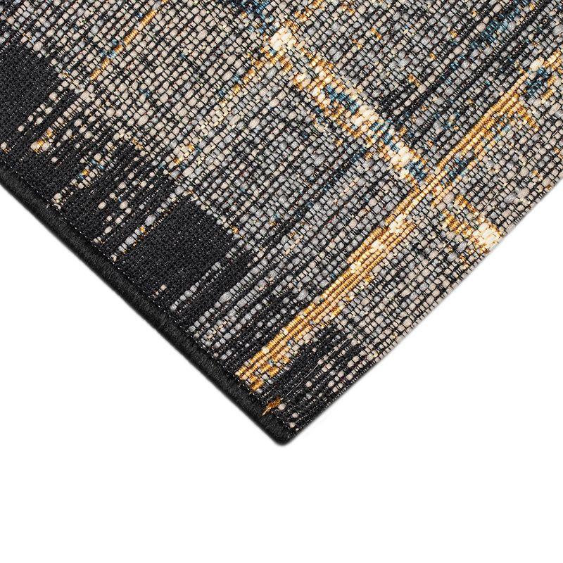 Liora Manne Marina Stripe Indoor/Outdoor Rug Black 7'10" x 9'10"