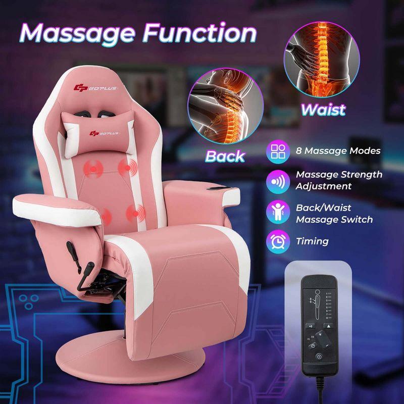 Costway Costway Goplus Reclining PC & Racing Game Chair with Footrest in Pink