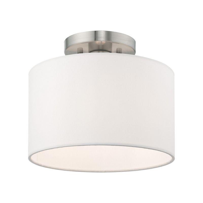 Livex Lighting Clark 1 - Light Semi-Flush Mount in  Brushed Nickel