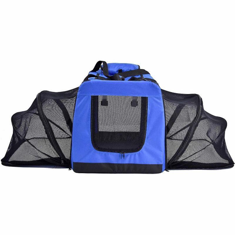 Touchdog Pet Life 'Hounda Accordion' Metal Framed Soft-Folding Collapsible Dual-Sided Expandable Pet Dog Crate