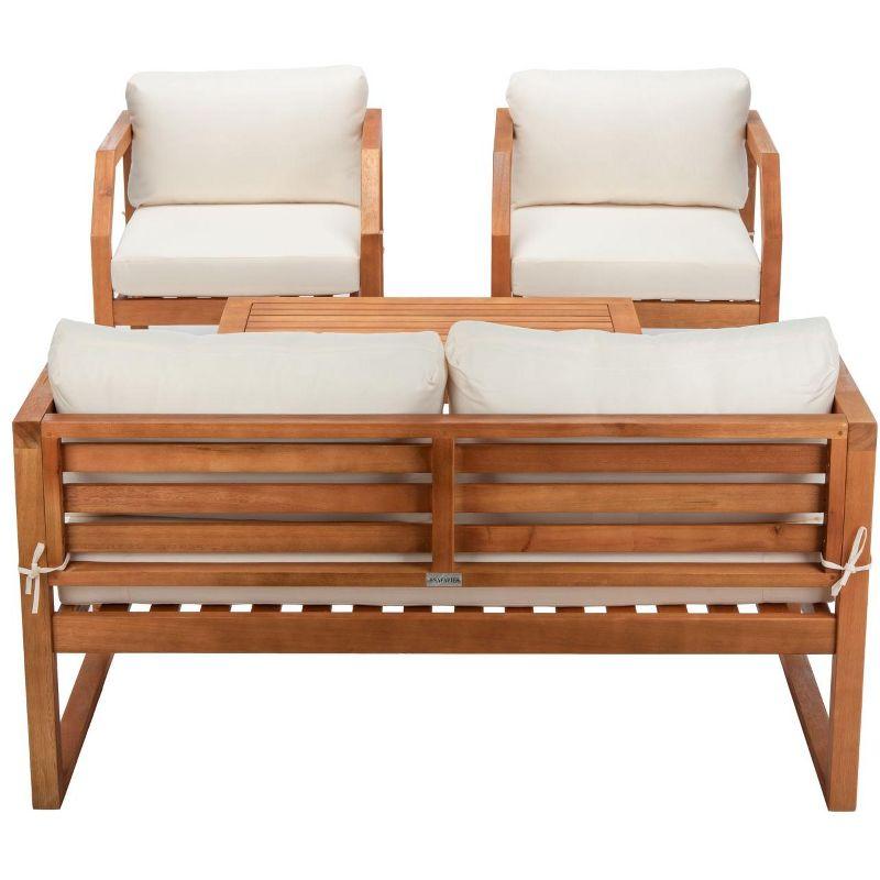 Dren 4 Piece Living Set - Indoor/Outdoor - PAT7067 - Natural/Beige - Safavieh
