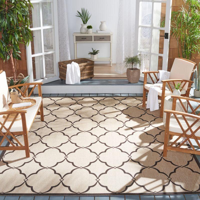 Beach House BHS125 Power Loomed Indoor/Outdoor Area Rug - Creme/Brown - 9'x12' - Safavieh