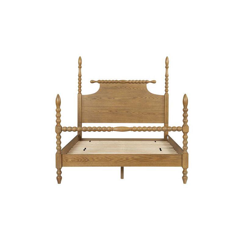Beckett Solid Wood Low-Profile Bed Frame with Spindle Design