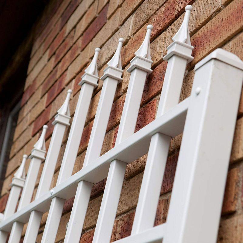 Dura-Trel Winchester 57"x95" PVC Vinyl Outdoor Garden Trellis Support for Vines, Climbing Plants, Flowers, & Vegetables w/Wall Mounting Screws, White