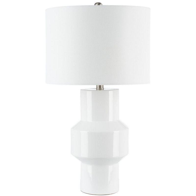 Javert 20.5" White Ceramic Geometric Table Lamp