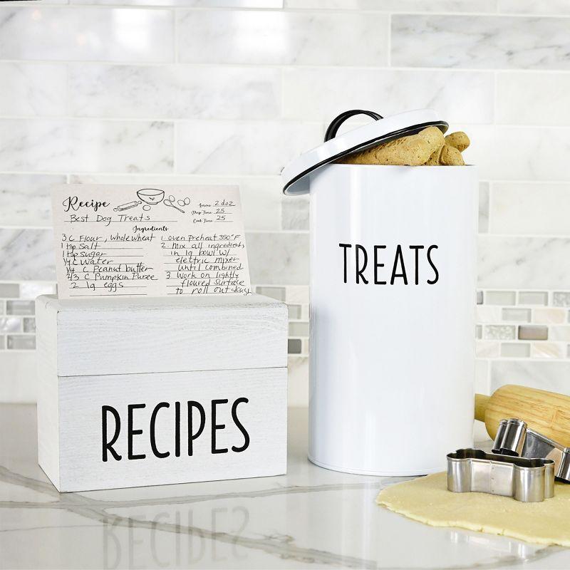 Outshine Co Outshine White Farmhouse Dog Food Bin Storage Container Cute Pet Food And Treat Canister With Lid & Reviews | Wayfair
