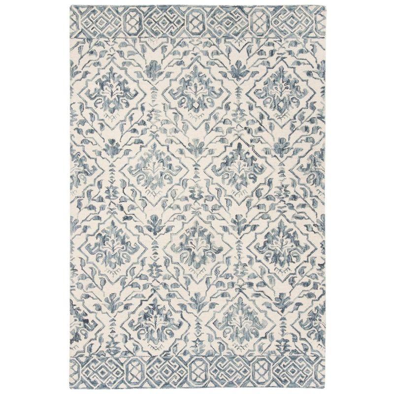 Pimentel Hand-Tufted Wool Blue/Ivory Area Rug