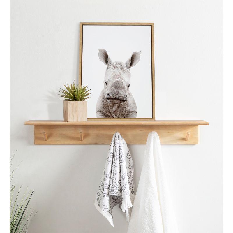 18" x 24" Sylvie Animal Studio Baby Rhino Framed Canvas by Amy Peterson - Kate & Laurel All Things Decor