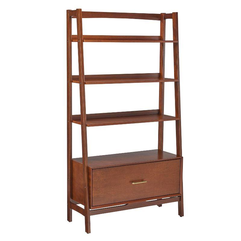 Landon 77'' Mahogany Mid-Century Modern Large Etagere