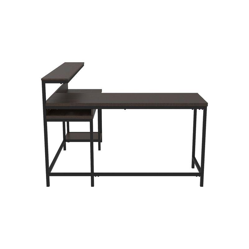 Signature Design by Ashley Casual Camiburg Home Office L-Desk with Storage Warm Brown