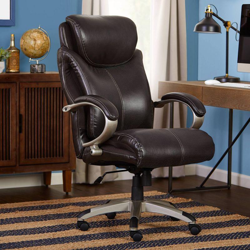 Serta Dayton Big and Tall Executive Office Chair with AIR Technology, Brown Bonded Leather