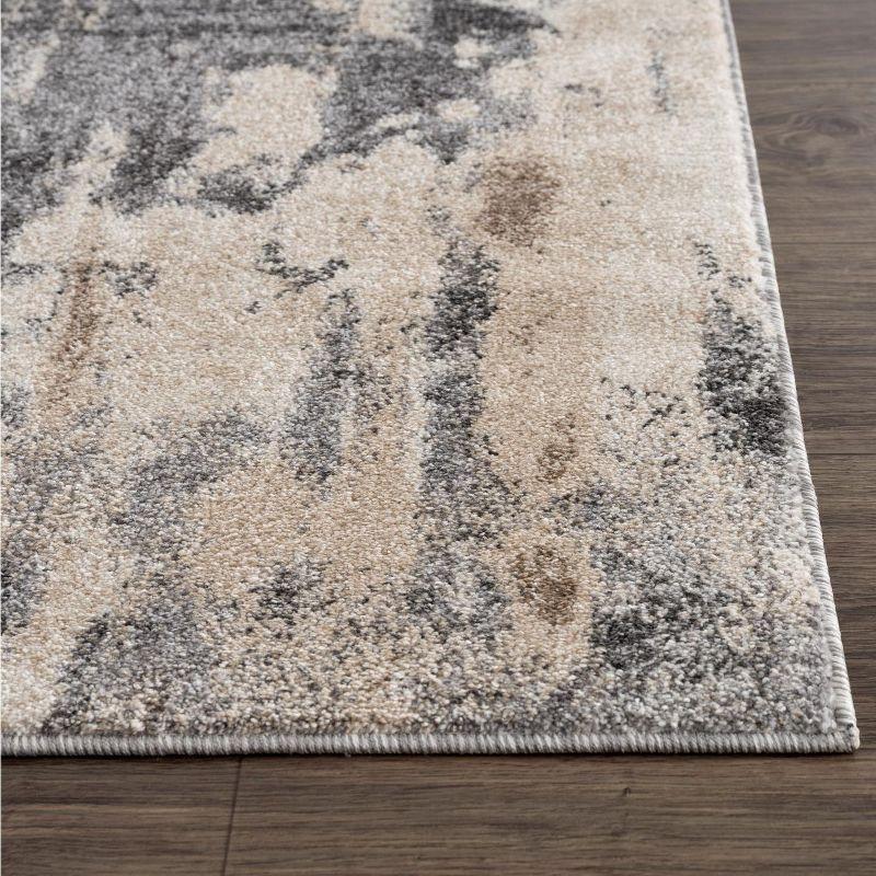 Elysian Abstract Gray Synthetic 9' x 12' Area Rug