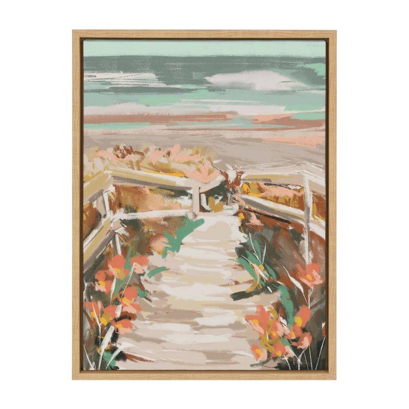 18" x 24" Sylvie Landscape 08 Beach Framed Canvas by Annie Quigley - Kate & Laurel All Things Decor