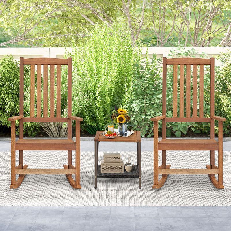 Tangkula Rocking Chair High-Back Outdoor Rocker with Smooth Rocking Base for Backyard