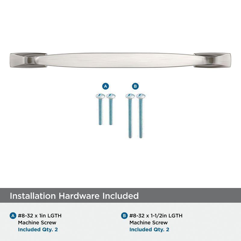Amerock Highland Ridge 7-9/16 inch (192mm) Center-to-Center Satin Nickel Cabinet Pull