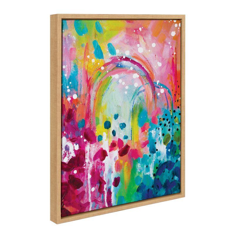 Kate and Laurel Sylvie Chasing Rainbows Framed Canvas by Rachel Christopoulos, 18x24, Natural