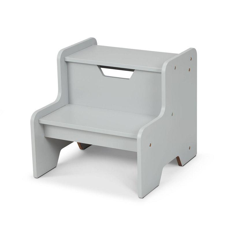 Gray Wooden Two-Step Kids Step Stool