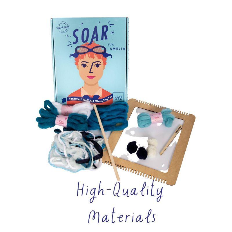 LeadHER: SOAR like Amelia Weaving Loom Craft Kit - Kids Crafts: DIY Art Kit for Kids, Includes Paint, Beads & Needle