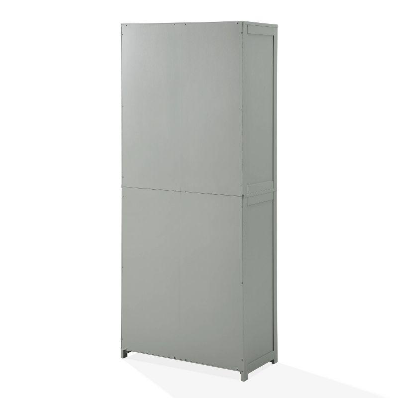 Savannah Tall Pantry Gray - Crosley: Shaker-Style Doors, Adjustable Shelves, Kitchen Storage