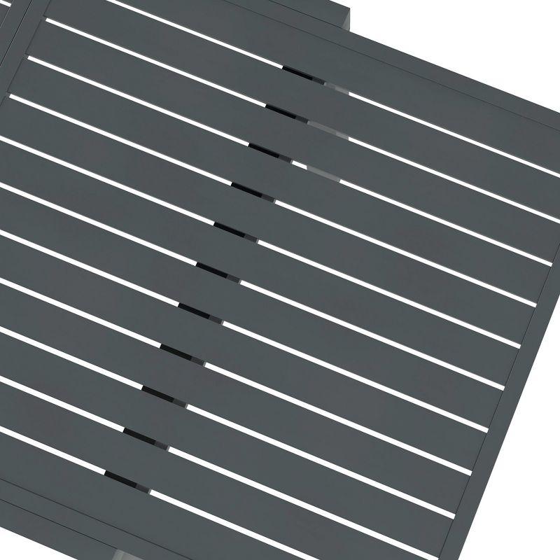 Outsunny Expandable Patio Dining Table for 4-6, Aluminum Extendable Outdoor Dining Table for Garden, Backyard, Poolside, Deck, Gray