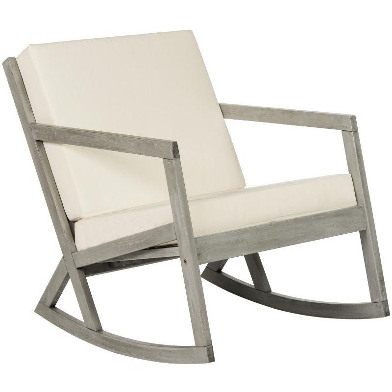 Vernon Rocking Chair Indoor/Outdoor - PAT7013 - Grey/Beige - Safavieh