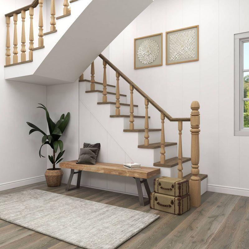 Natural Solid Wood Bench Light Brown - Olivia & May: Rustic Entryway, 3-Person Seating