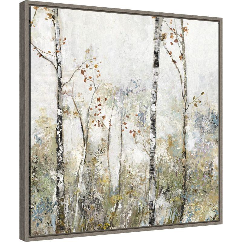 Amanti Art Soft Birch Forest II by Allison Pearce Canvas Wall Art Print Framed 22 x 22-in.