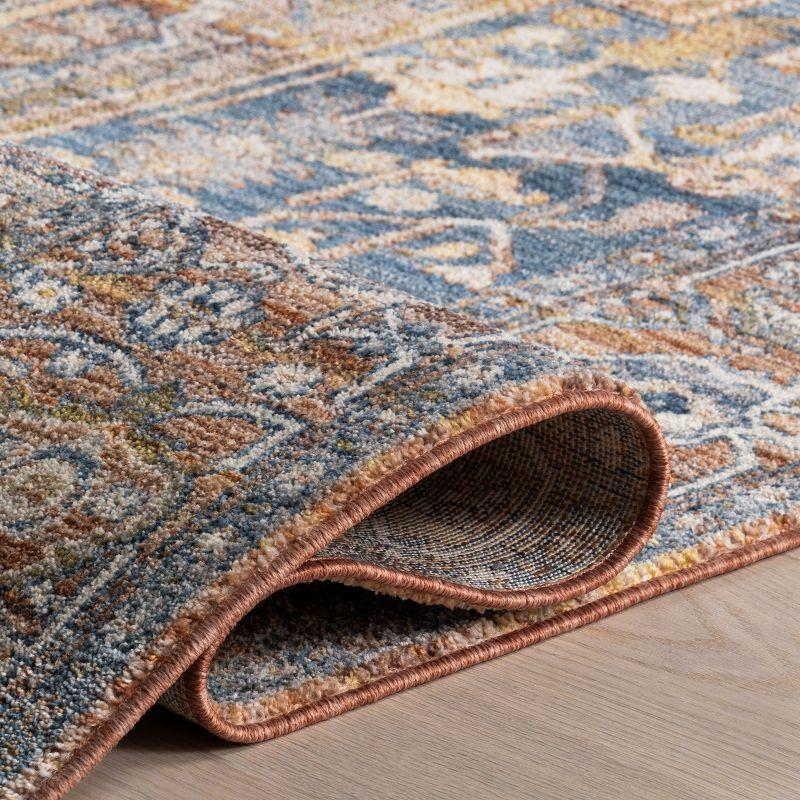 Harriet 5' Square Rust Medallion Reversible Area Rug