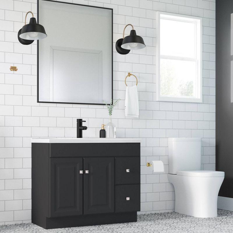 4pc Millbridge Bathroom Accessory Kit Polished Brass - Design House: Zinc Bath Hardware Set with Towel Bar & Ring