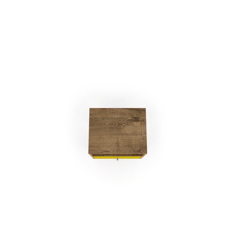 Liberty 1.0 Mid Century Modern Nightstand Rustic Brown/Yellow - Manhattan Comfort