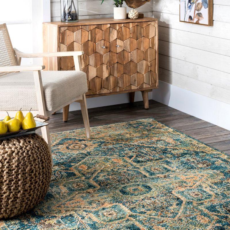 Olive Medallion 5' x 7' Rectangular Synthetic Easy-Care Rug