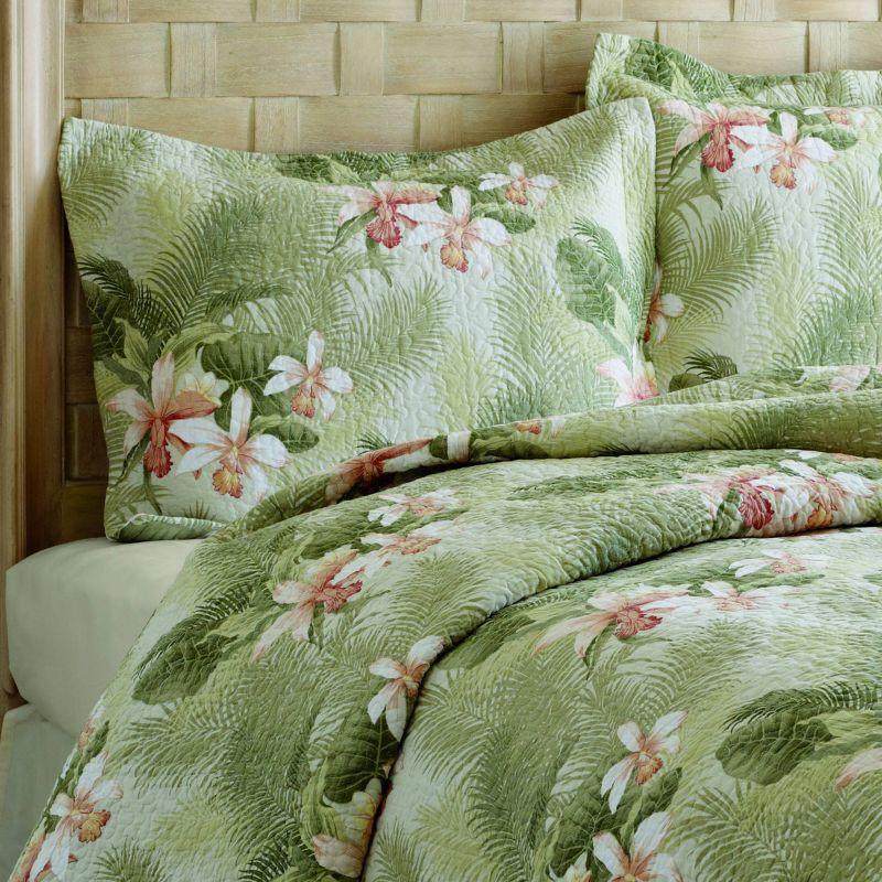 Tropical Orchid Palm Quilt & Sham Set Green - Tommy Bahama