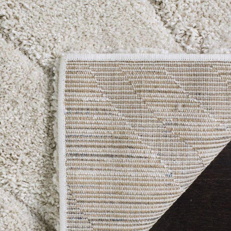 Off-White Tufted Handmade Shag Area Rug