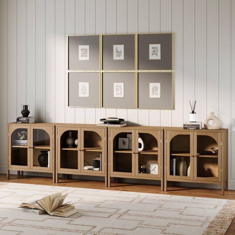 Mason 31'' Light Brown Oak Sideboard with Glass Doors