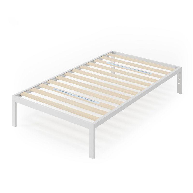 Twin Mia 14" Metal Platform Bed Frame White - Zinus: Steel Support, No Box Spring, Underbed Storage