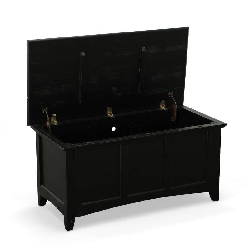 Carolina Living Veranda Storage Chest Black: Modern Design, Bedroom Linen & Sheet Organizer, Wood Frame