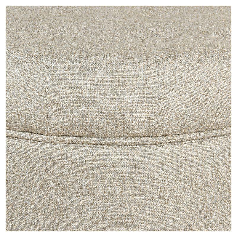 HomePop Boho Tufted Storage Ottoman Twine Light Brown: Upholstered, Plywood Frame, Foam Fill