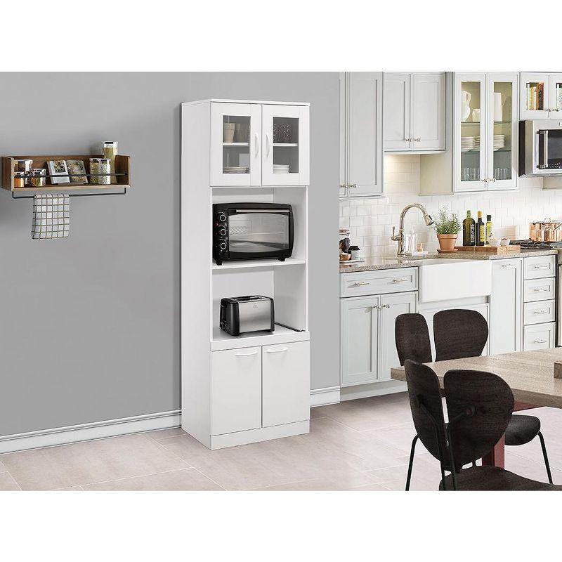 InRoom Designs Danbury Tall Kitchen Pantry, Microwave Storage Cabinet