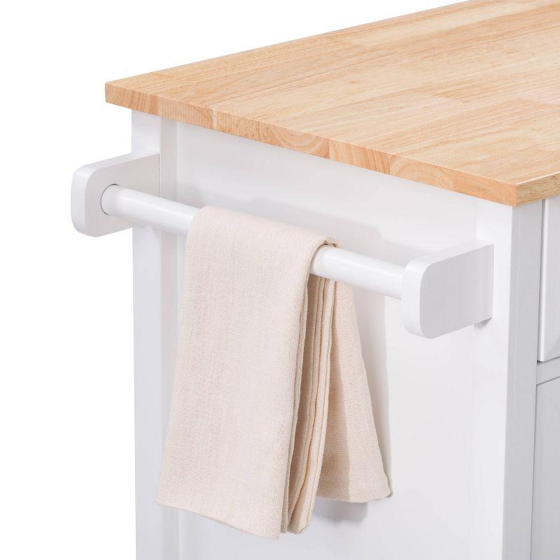 Sage Wood Kitchen Cart with Cupboard White - CorLiving