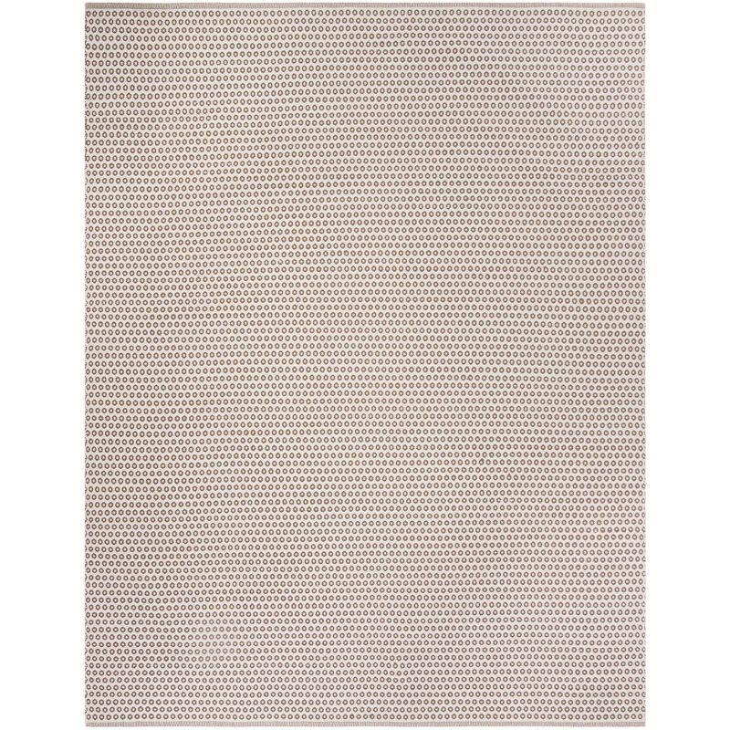 Coastal Charm Taupe/Ivory Hand-Woven Cotton & Wool Rug 8' x 10'