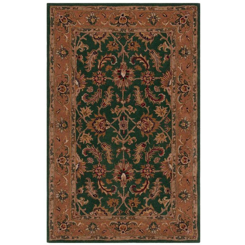 Heritage HG628 Hand Tufted Area Rug - Dark Green/Gold - 4'x6' - Safavieh.