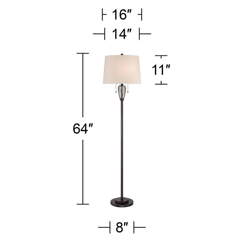 Bronze 64" Floor Lamp with Linen Drum Shade