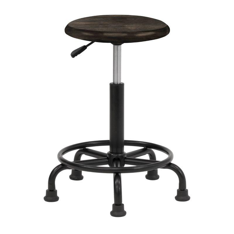 Craine Adjustable Height Industrial Stool with Footring